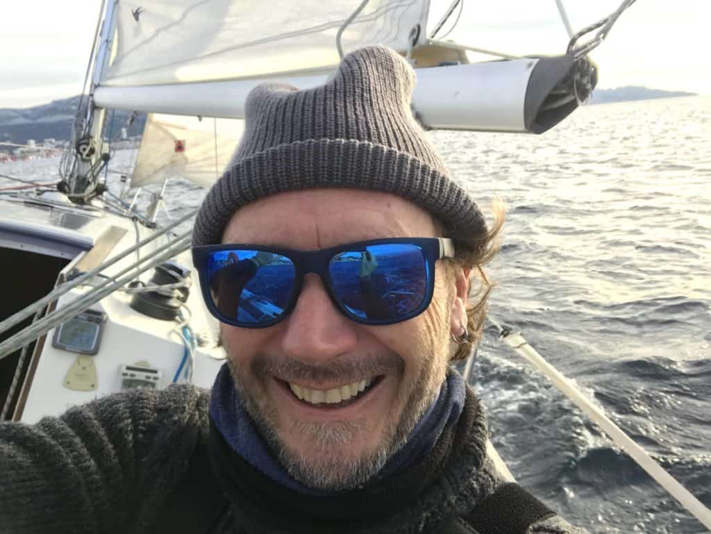 Le skipper paul martin heureux en mer